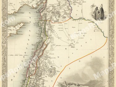 Syria Map 1851 John Rapkin