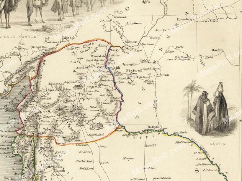 Syria Map 1851 John Rapkin