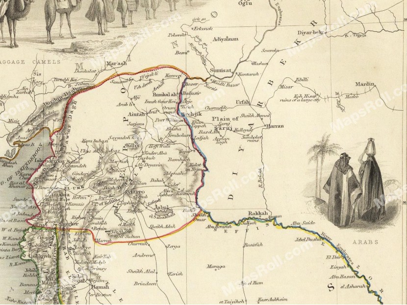 Syria Map 1851 John Rapkin