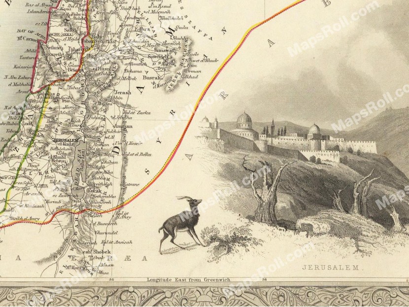 Syria Map 1851 John Rapkin