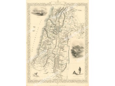 Modern Palestine Map 1851 John Rapkin