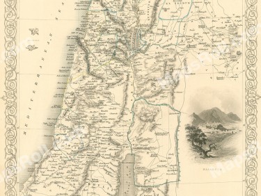 Modern Palestine Map 1851 John Rapkin