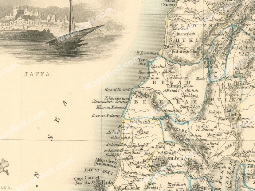 Modern Palestine Map 1851 John Rapkin