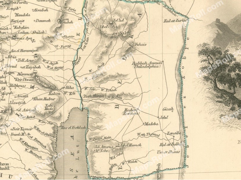 Modern Palestine Map 1851 John Rapkin