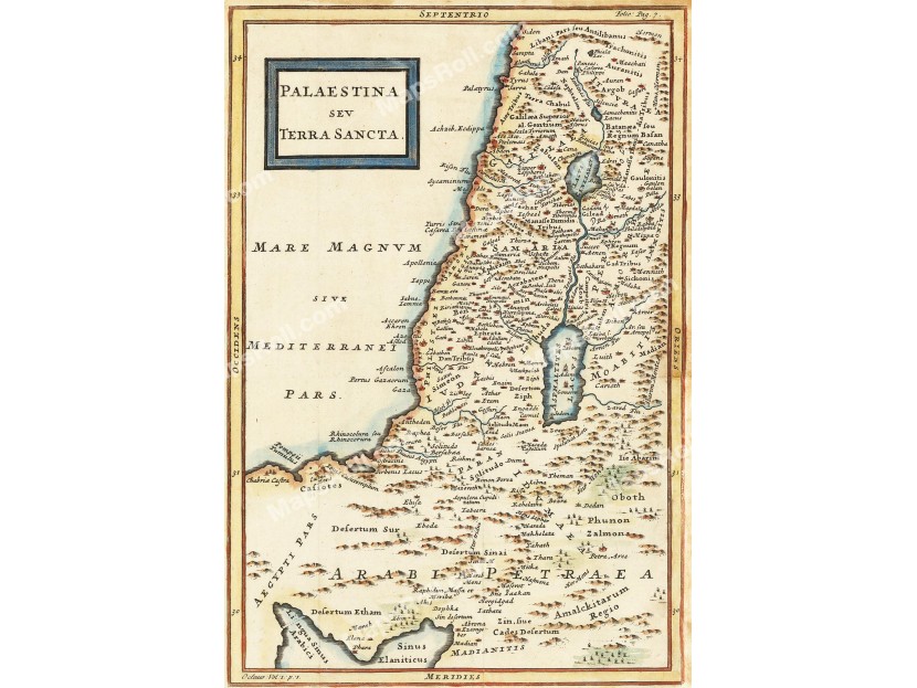 Palestine Map 1780 Christoph Cellarius