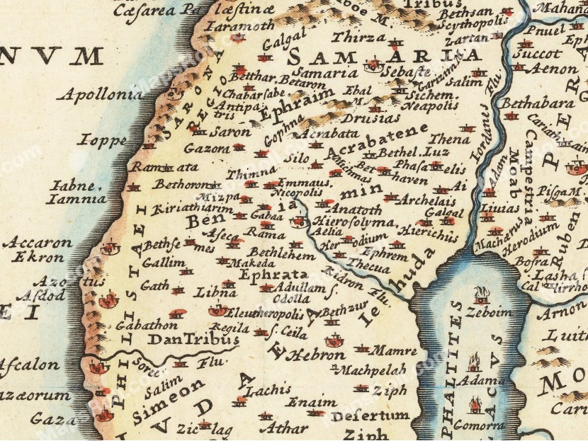 Palestine Map 1780 Christoph Cellarius