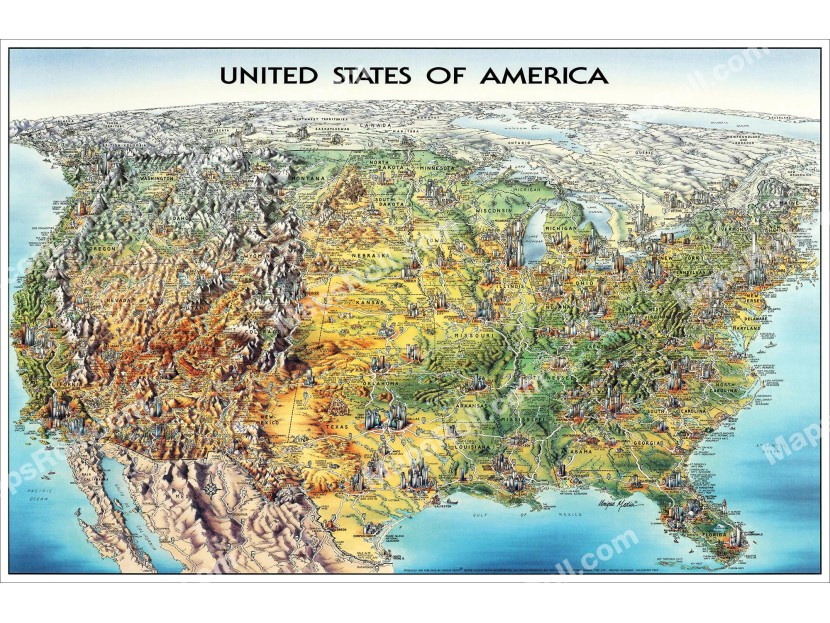 United States of America Map 1992 Unique Media