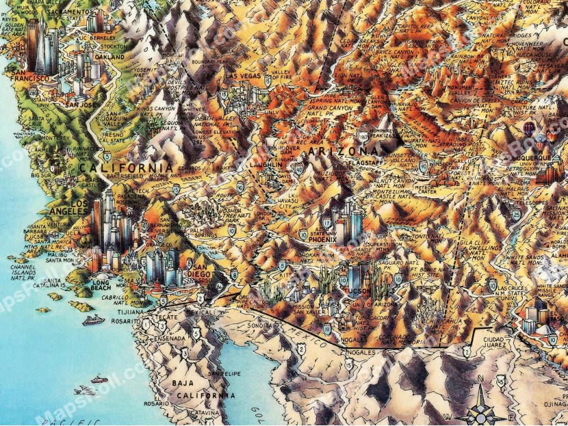 United States of America Map 1992 Unique Media