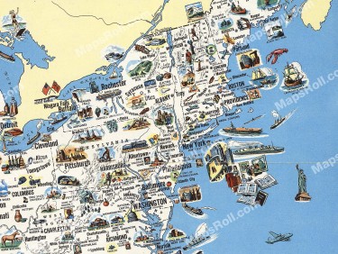 United States of America Map 1950 General Drafting