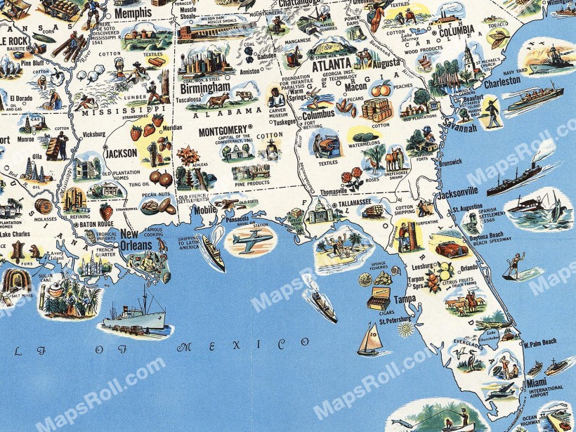 United States of America Map 1950 General Drafting