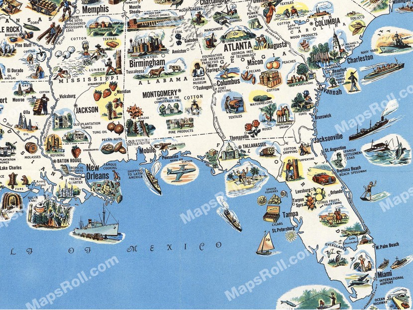 United States of America Map 1950 General Drafting
