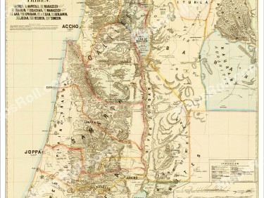Map of Palestine and parts of Syria 1875 Henry Osborn