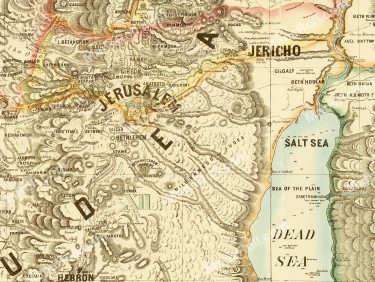 Map of Palestine and parts of Syria 1875 Henry Osborn