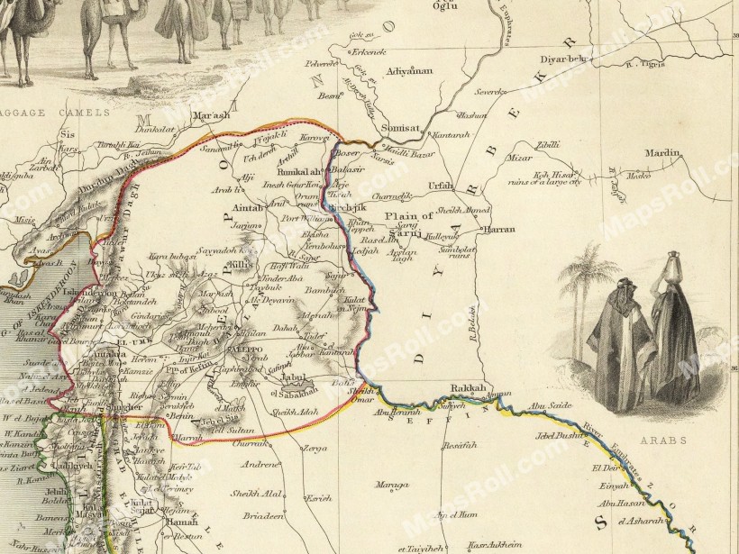 Syria Map 1851 John Rapkin