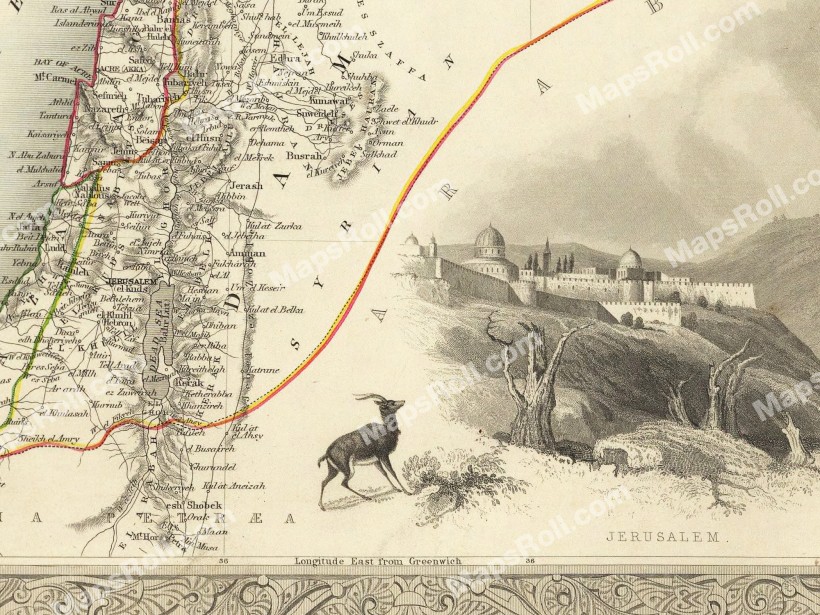 Syria Map 1851 John Rapkin
