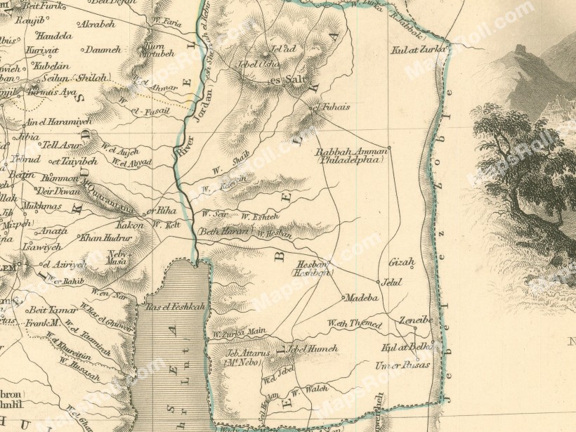 Modern Palestine Map 1851 John Rapkin
