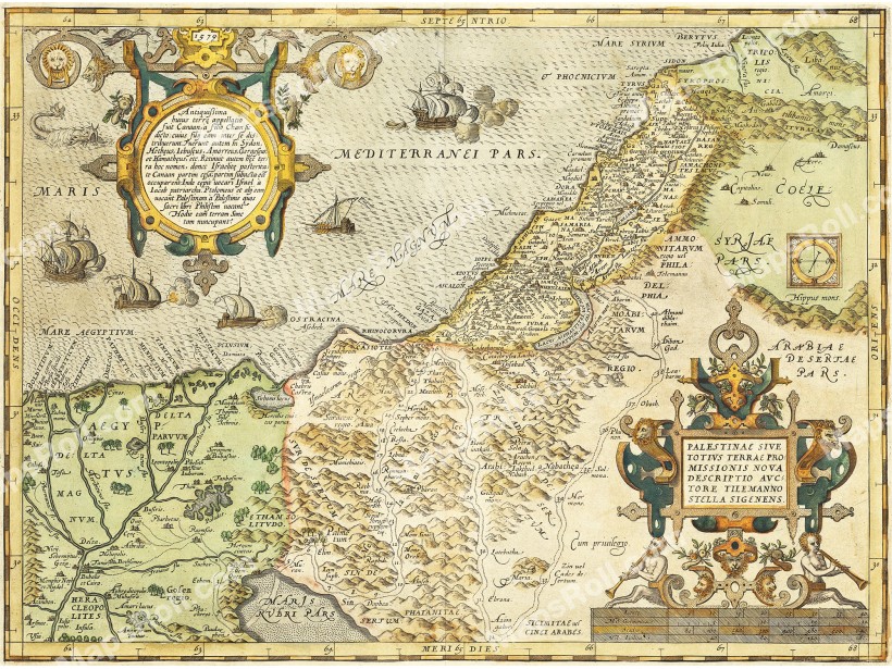 Palestine Map 1579 Abraham Ortelius