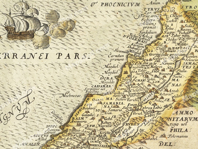Palestine Map 1579 Abraham Ortelius