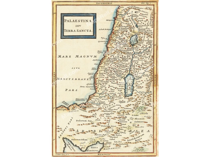 Palestine Map 1780 Christoph Cellarius