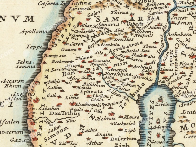 Palestine Map 1780 Christoph Cellarius