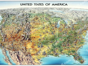United States of America Map 1992 Unique Media